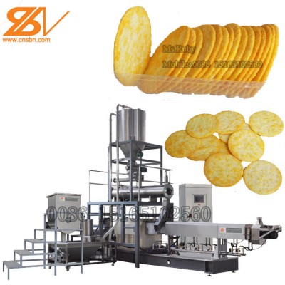 Fresh Roasted Oven Baked Cheese Flavor Rice Chips Making Extruder Machine Rice Crisps Crackers Production Line