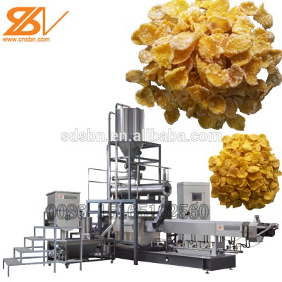 Saibainuo Crispy Puffed breakfast cereals corn flakes twin screw extruder production line